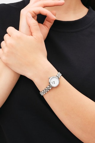 Montre à quartz en acier inoxydable Elan Lumine 22 - Argenté et blanc