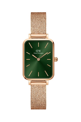 Montre à quartz en acier Forest 20 x 26 mm - Doré rose et vert