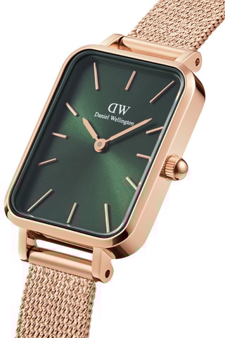 Montre à quartz en acier Forest 20 x 26 mm - Doré rose et vert