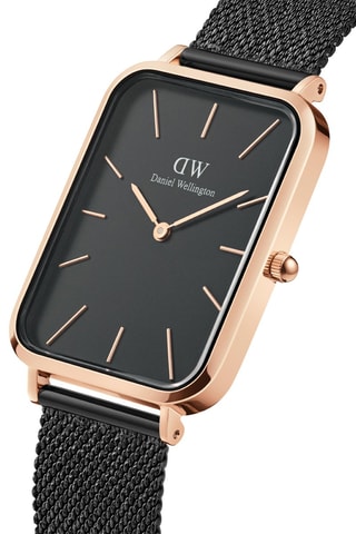 Reloj de cuarzo de acero Quadro Pressed Melrose - 29 x 36,5 mm - Negro