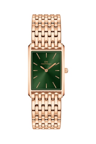 Reloj de cuarzo de acero - Rosa dorado y verde