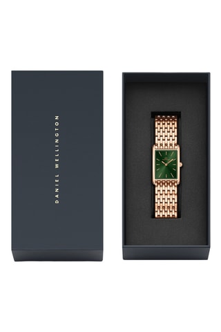 Reloj de cuarzo de acero - Rosa dorado y verde