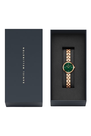 Reloj de cuarzo de acero - Rosa dorado y verde