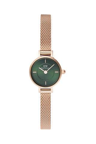 Reloj de cuarzo de acero - Rosa dorado y verde