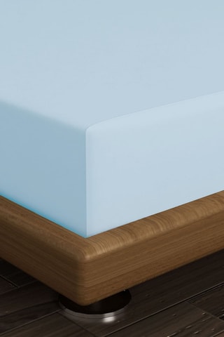 Lençol-capa em algodão 61 fios/cm² - Azul-celeste