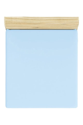 Lençol-capa em algodão 61 fios/cm² - Azul-celeste