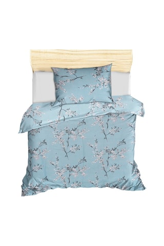 Parure copripiumino in cotone rinforzato 57 fili/cm² Chircory - Blu