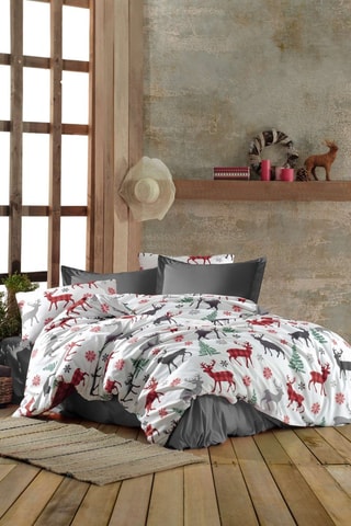 Conjunto de edredão Coverset - Vermelho e branco