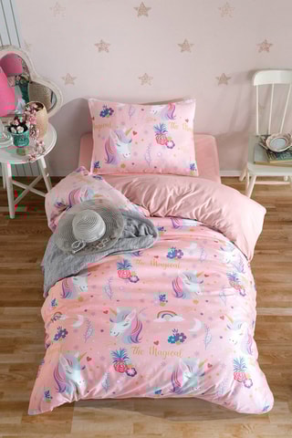 Conjunto de edredão em algodão 145 g/m² Magical - Rosa