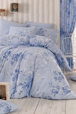 Conjunto de edredão em algodão 56 fios/cm² Elena - Azul