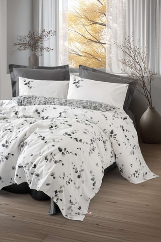 Parure copripiumino double face in cotone - 57 fili/cm² Elaria - Antracite