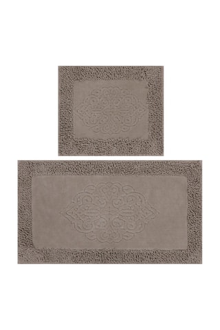 2 tappetini bagno Piante - Beige