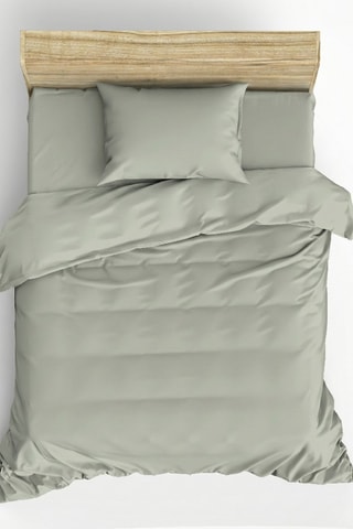 Conjunto de edredão em algodão reforçado 57 fios/cm² - Verde-sálvia