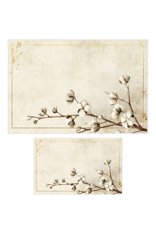 2 tappetini bagno - Beige - 50 x 60/60 x 100 cm