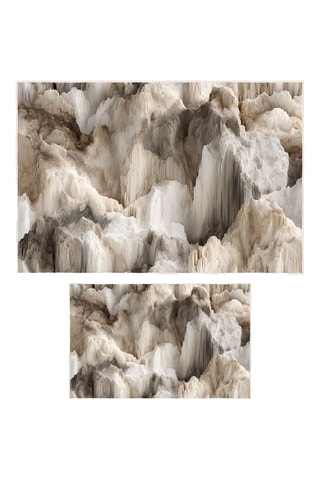 2 tappetini bagno - Marrone - 50 x 60/60 x 100 cm