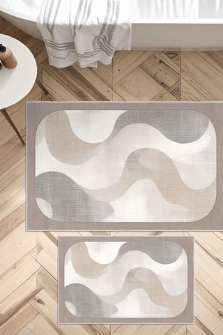 2 tappetini bagno - Ecrù - 50 x 60/60 x 100 cm