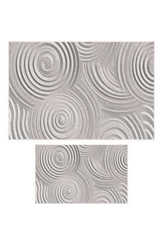 2 tappetini bagno - Grigio scuro - 50 x 60/60 x 100 cm