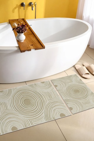 2 tappetini bagno - Beige - 50 x 60/60 x 100 cm