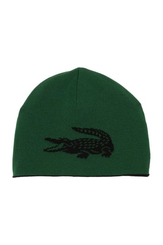 Bonnet réversible en laine - Noir et vert