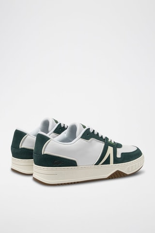 Baskets en cuir L001 - Blanc et vert foncé