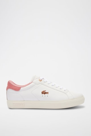 Baskets en cuir Powercourt Leather - Blanc et rose poudré