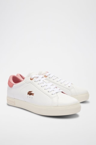 Baskets en cuir Powercourt Leather - Blanc et rose poudré