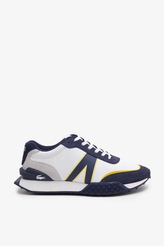 Baskets en cuir L-Spin Deluxe - Blanc et bleu marine