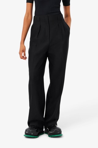 Pantalon straight en laine - Noir