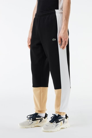 Pantalon de survêtement en coton biologique - Noir et beige
