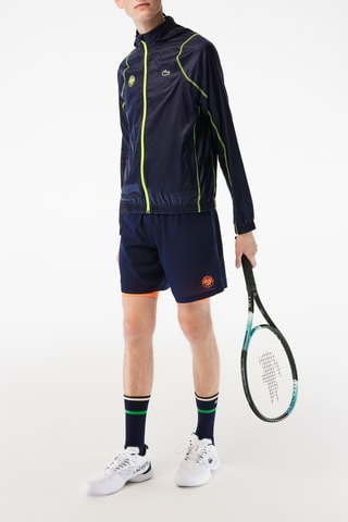 Veste regular à capuche Roland-Garros - Bleu marine et jaune électrique