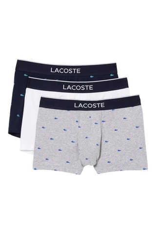 3 boxers - Gris chiné, bleu et blanc