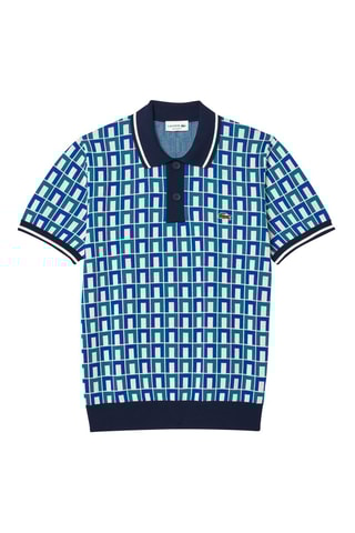 Polo regular en coton biologique - Turquoise et bleu marine