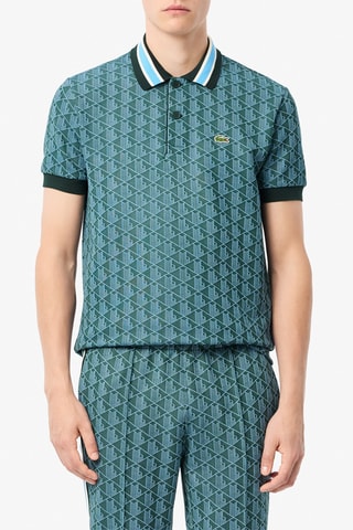 Polo classic fit en coton biologique - Vert foncé et ciel