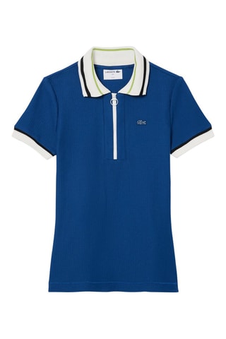 Polo slim - Indigo et blanc