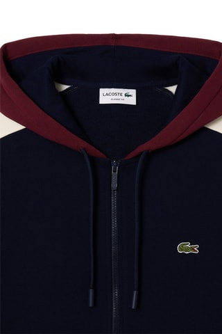 Sweat à capuche en coton biologique - Bleu marine et blanc