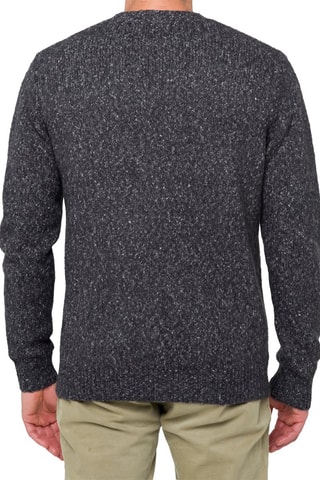 Jersey regular fit de lana y mohair Alaska - Negro jaspeado