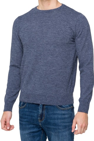 Jersey regular fit de lana Atitlan - Azul jaspeado