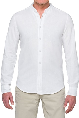 Camisa regular fit de lino Tongareva - Blanco