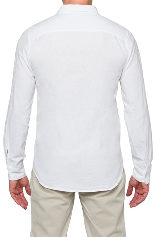 Camisa regular fit de lino Saunders - Blanco