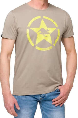 Camiseta regular fit Goldenbreed - Beige y amarillo