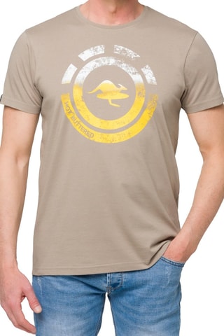 Camiseta regular fit Nahua - Beige y amarillo