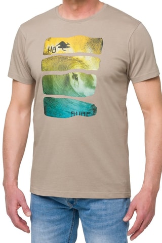Camiseta regular fit Waves - Beige y amarillo