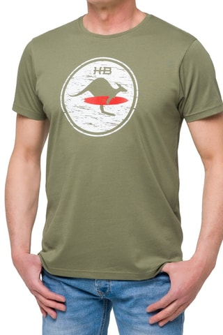 Camiseta regular fit Venice - Caqui y blanco