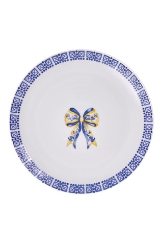 4 platos de postre de porcelana - 21 x 21 x 2 cm