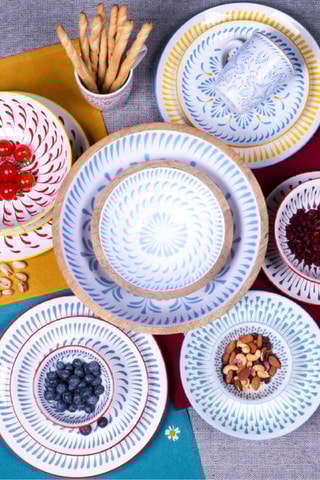 6 platos de postre de porcelana Kyoto - 20,3 cm