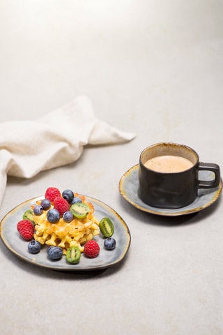 Plato de postre ovalado de gres Laguna - 19,5 x 16 cm