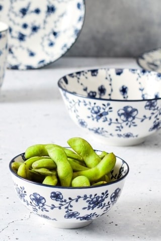 4 boles de cerámica Flor - 15 cm