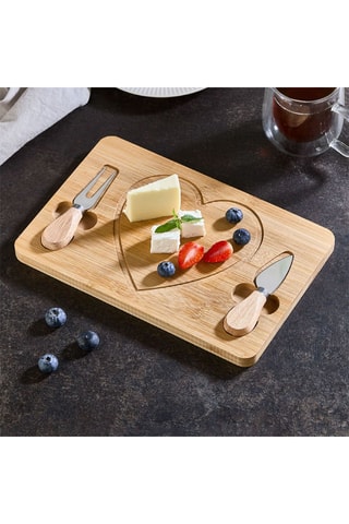 Tabla de aperitivo de bambú y cuchillo Acero-32123