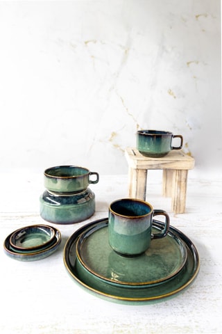 6 tazas de gres Jade - 36 cl