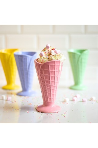 4 copas cónicas de helado de cerámica Gelatéria - 30 cl